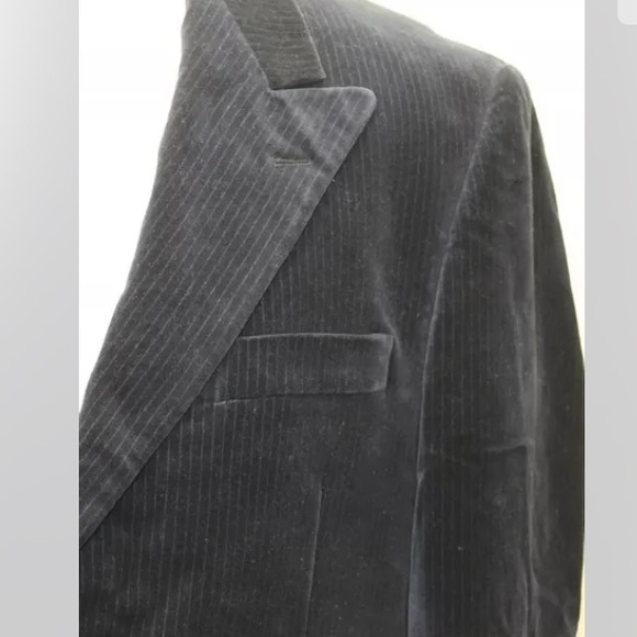 Perry Ellis Men Blazer Navy Blue Corduroy 2 Buttons 40R 100% Cotton - Picture 10 of 11